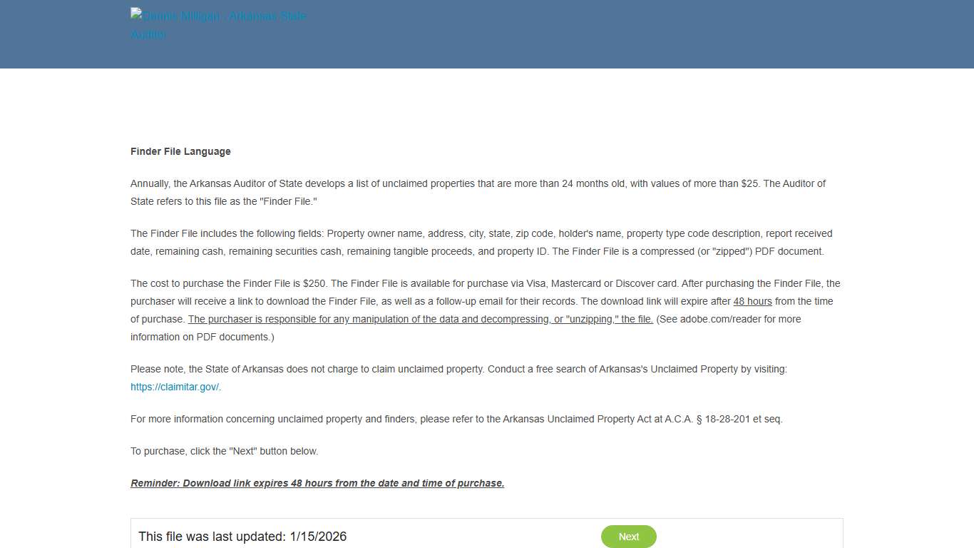 Arkansas State Auditor | Dennis Milligan